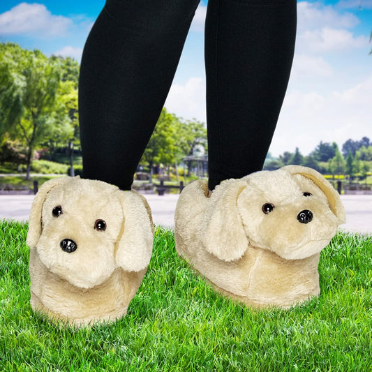 Silver Lilly Fuzzy Dog Slippers for Women & Men, Funny, House Shoes, Animal, Cute Novelty, Great Mother'S Day Gift for Mom, Wife, Daughter